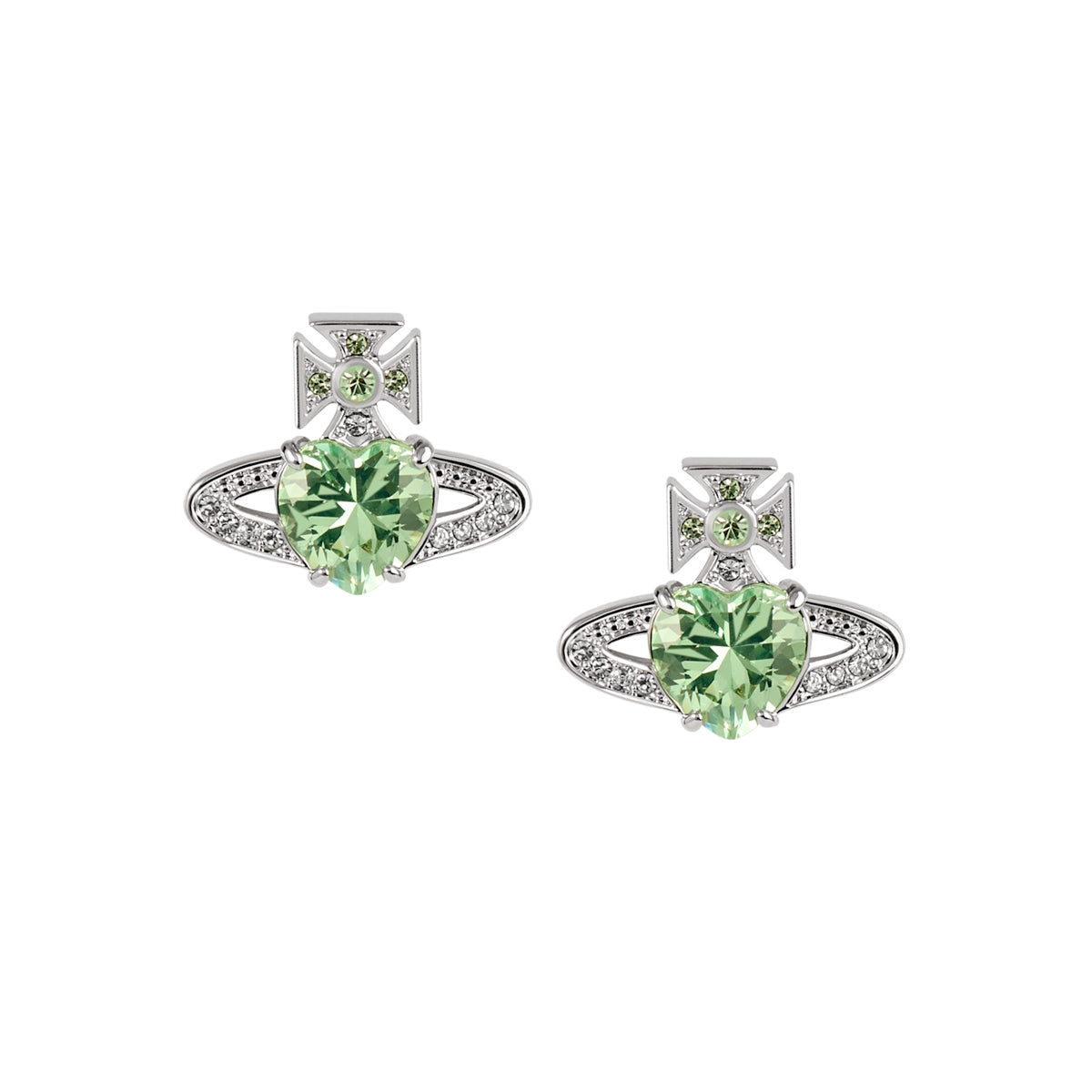 Vivienne Westwood Silver Light Green Ariella Studs