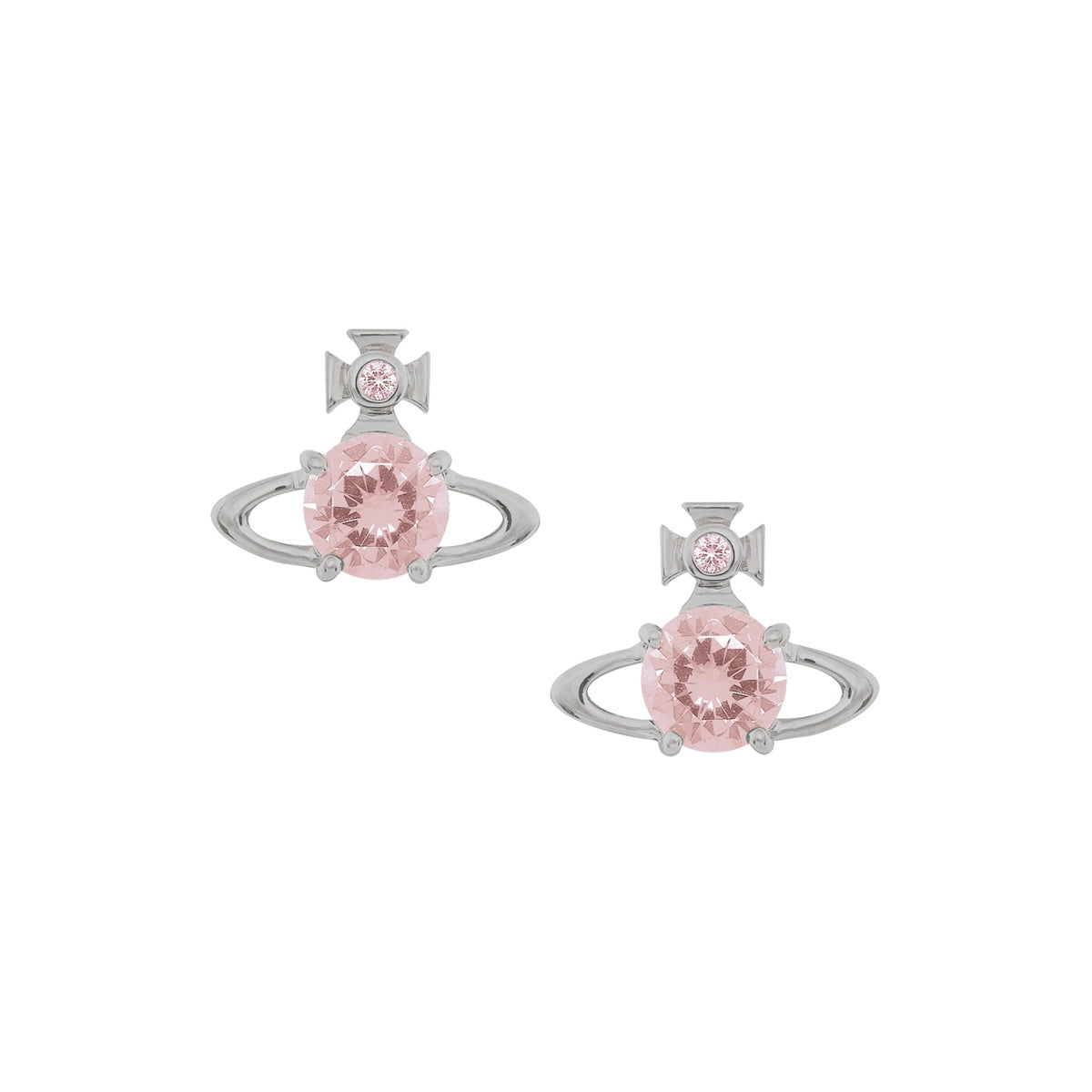 Vivienne Westwood Silver Reina Small Champagne CZ Studs