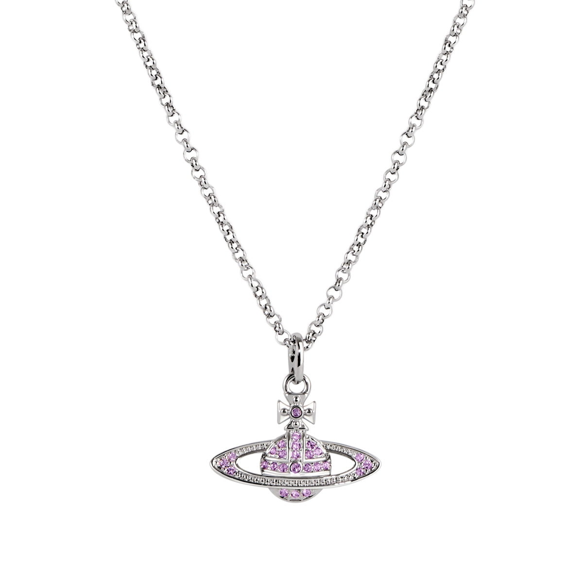 Vivienne Westwood Silver Violet Mini Bas Relief Necklace