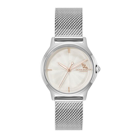 Olivia Burton Silver Classic Bee Silver Milanese Strap Watch