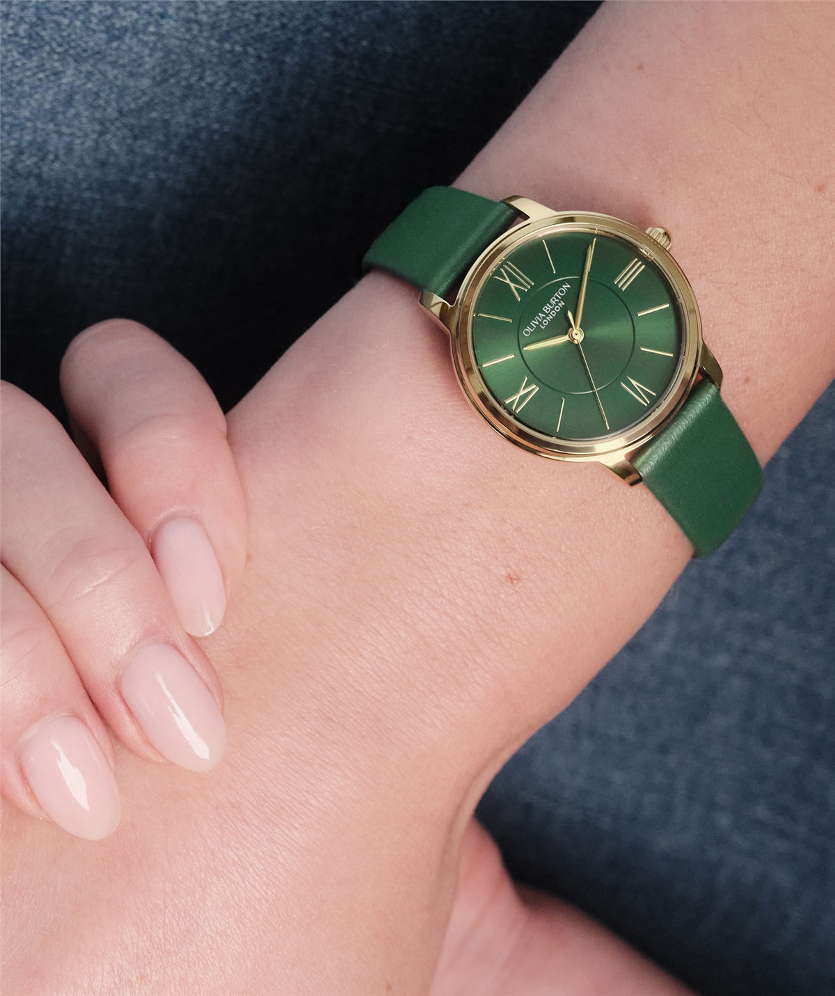 Olivia Burton Gold Westboure Green Dial Watch