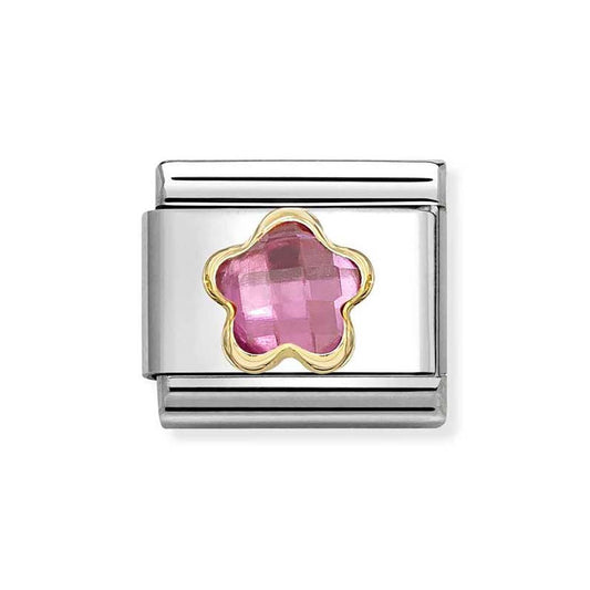 Nomination Pink Crystal Flower Charm