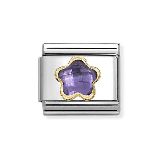 Nomination Purple Crystal Flower Charm