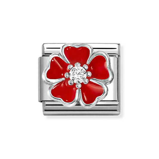 Nomination Red Flower Charm
