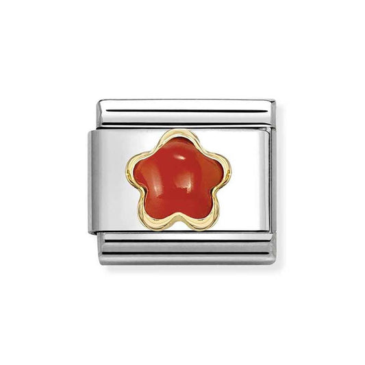 Nomination Coral Red Flower Charm