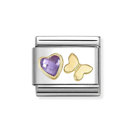 Nomination Purple Heart Butterfly Charm