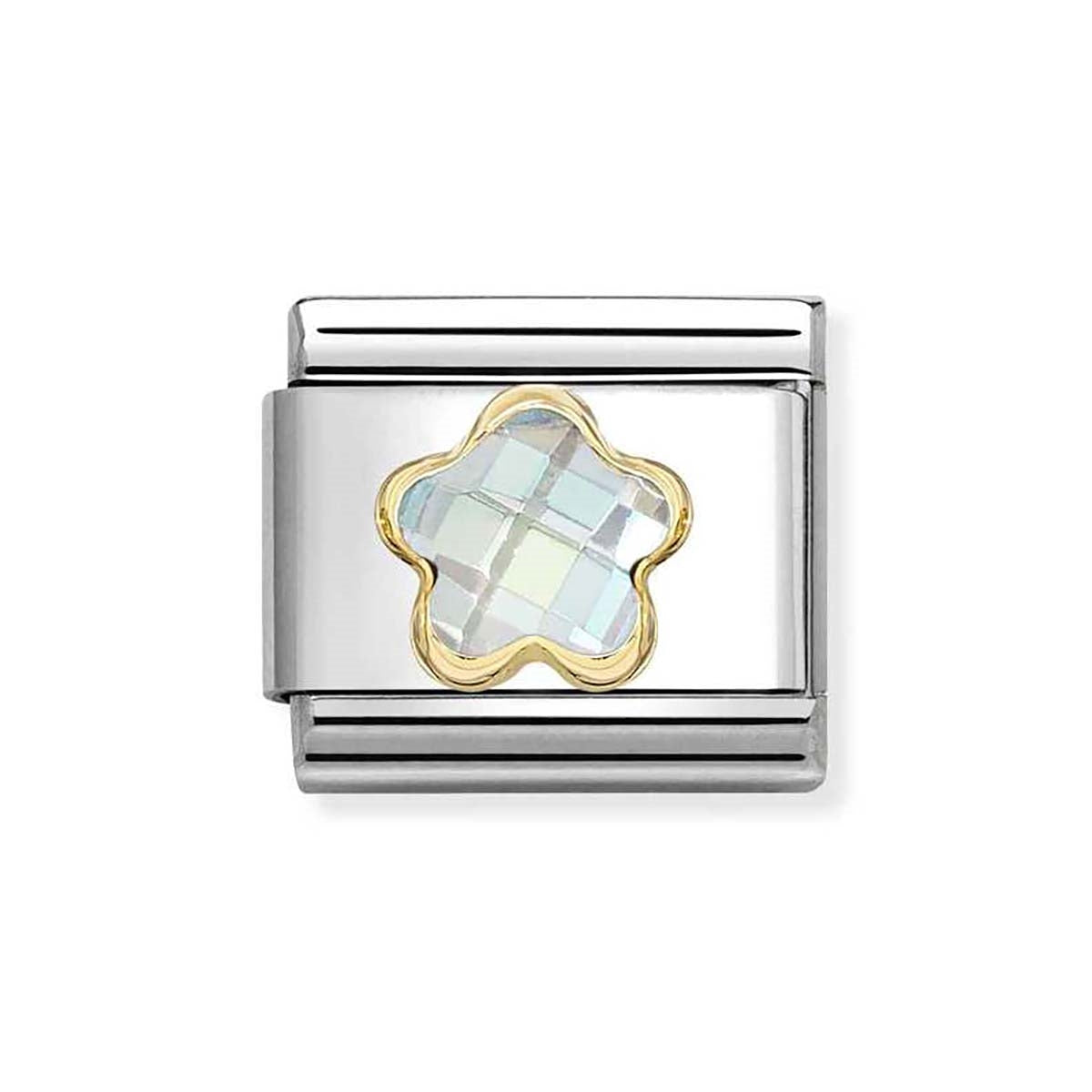 Nomination White Crystal Flower Charm