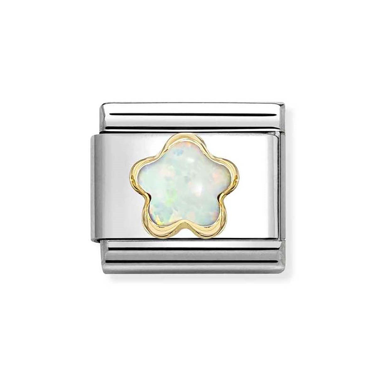 Nomination White Opal Flower Charm