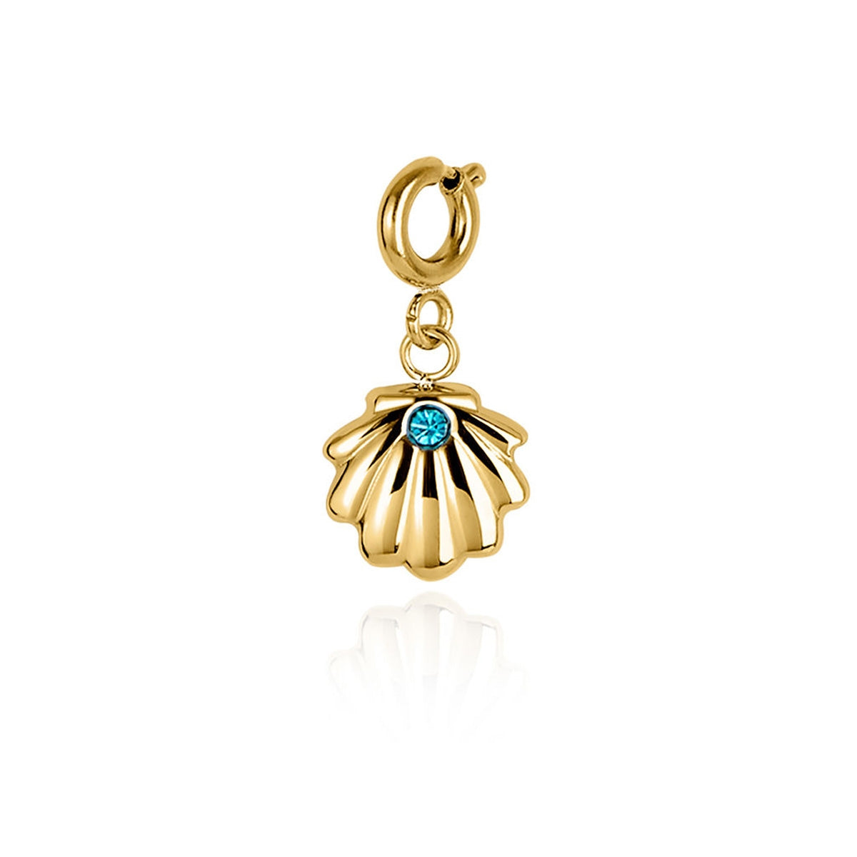 Over & Over Gold 14k Plated Aqua Shell Charm