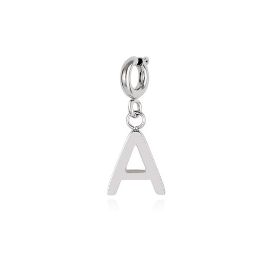 Over & Over Silver Stainless Steel Initial Charm