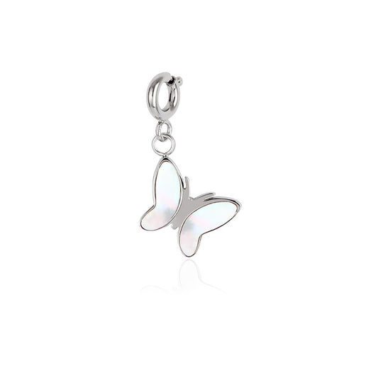 Over & Over Silver Mother of Pearl Butterfly Charm