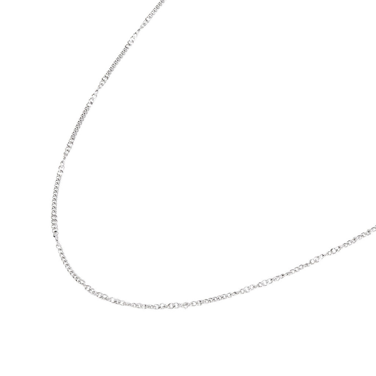 Over & Over Silver Curb Charm Necklace