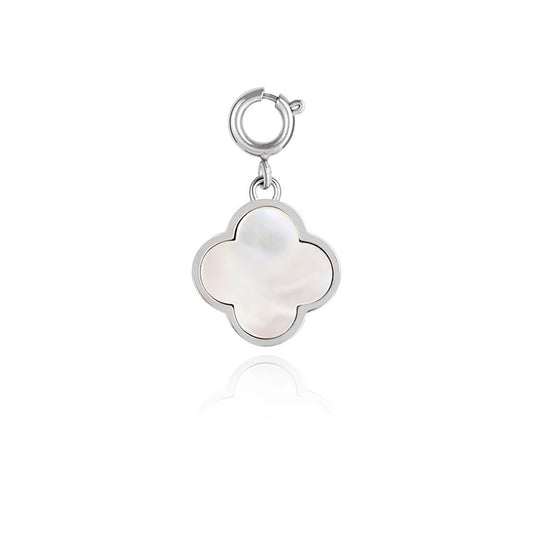 Over & Over Silver Mother of Pearl Clover Charm