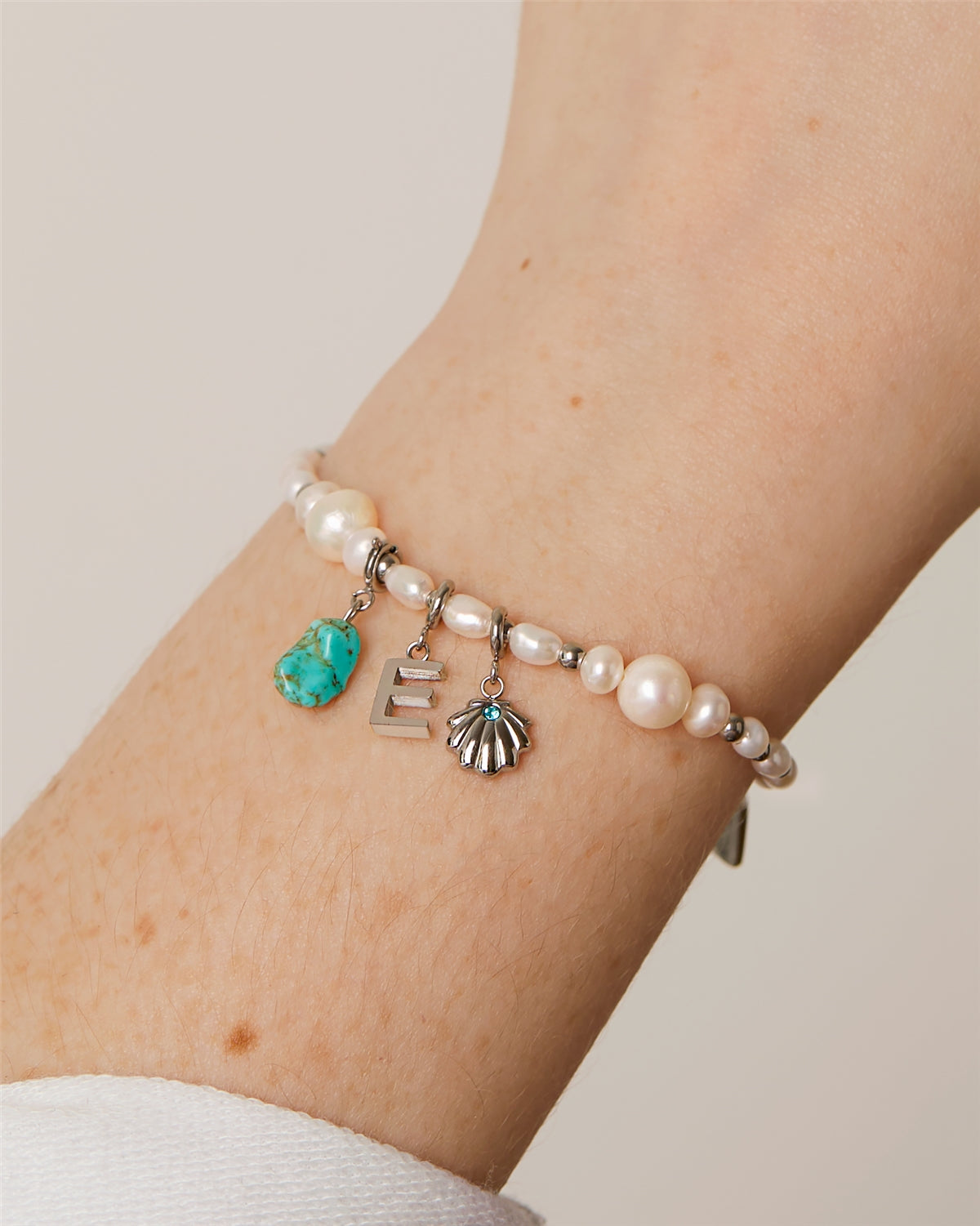 Over & Over Silver Stainless Steel Multi Pearl Bracelet