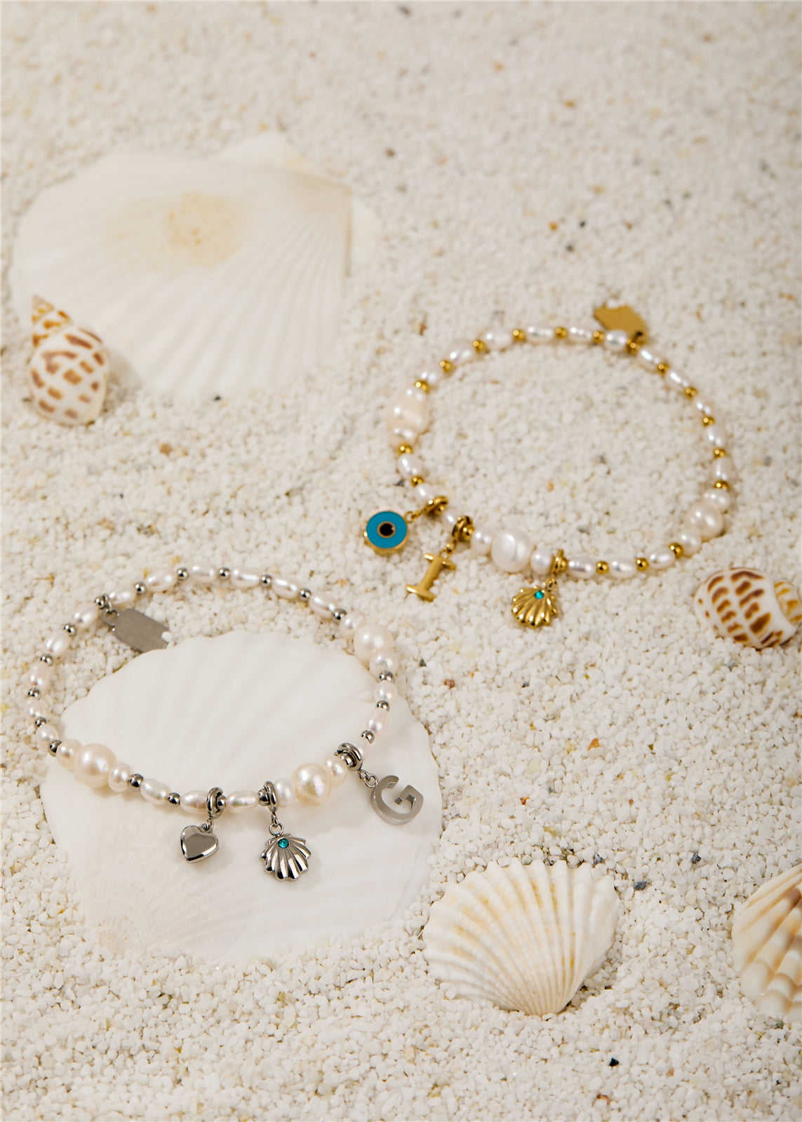 Over & Over Silver Stainless Steel Multi Pearl Bracelet