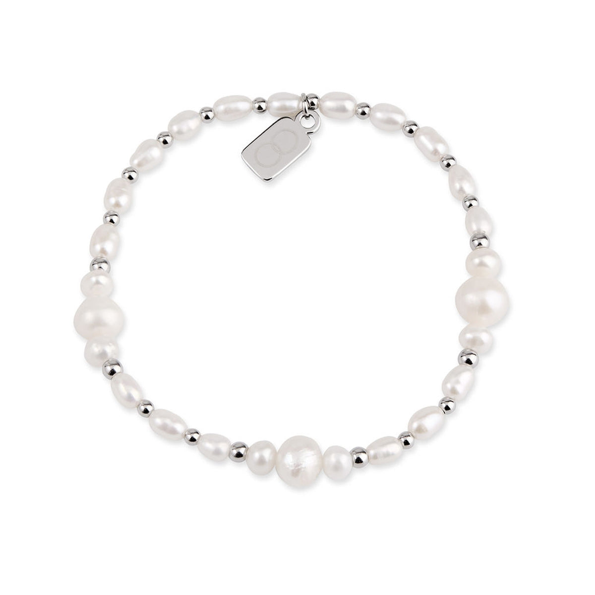 Over & Over Silver Stainless Steel Multi Pearl Bracelet