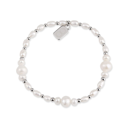 Over & Over Silver Stainless Steel Multi Pearl Bracelet