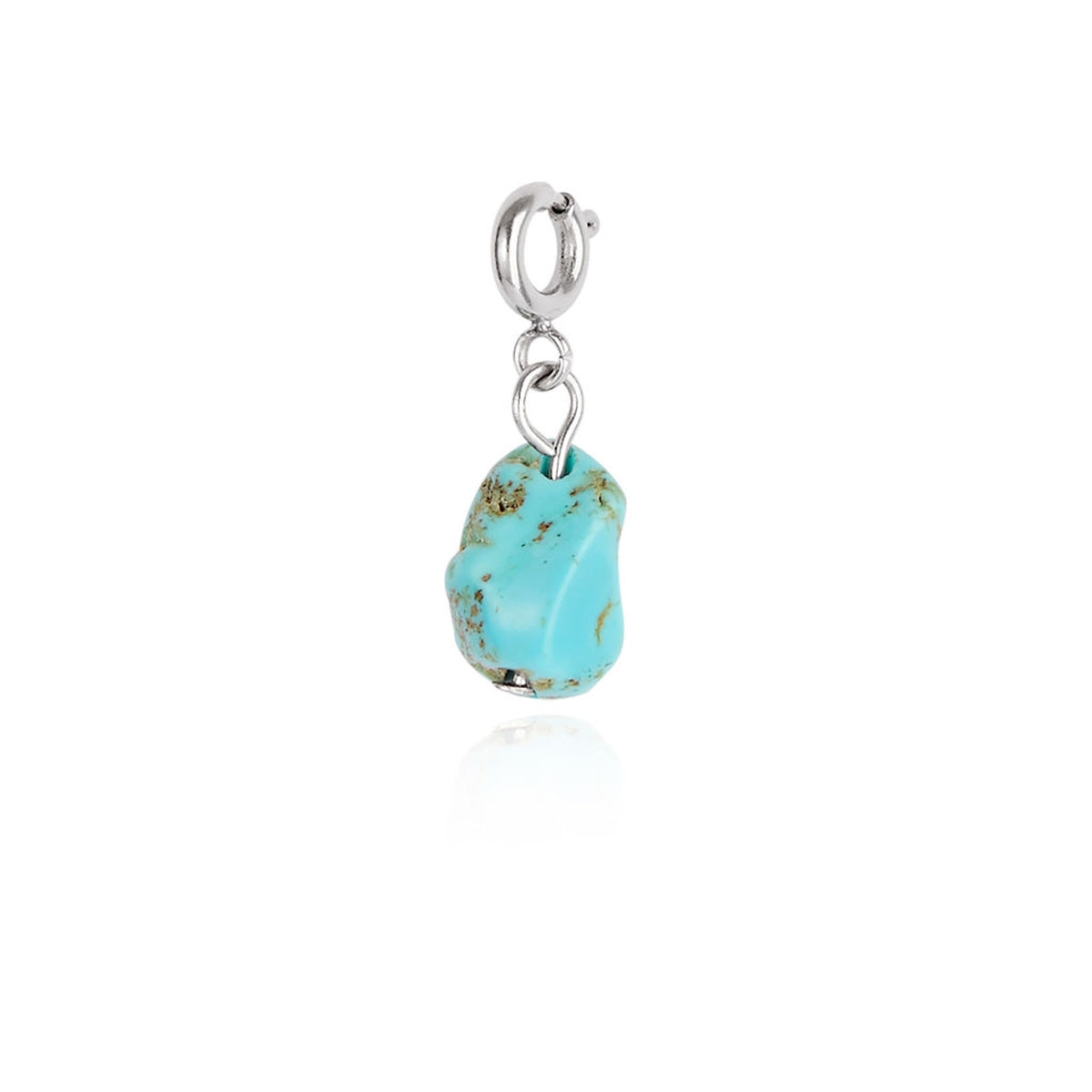 Over & Over Silver Stainless Steel Turquoise Charm
