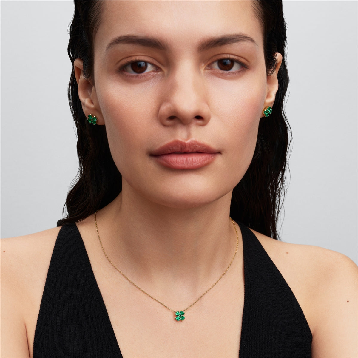 Pandora Green Lucky Clover Pendant Necklace
