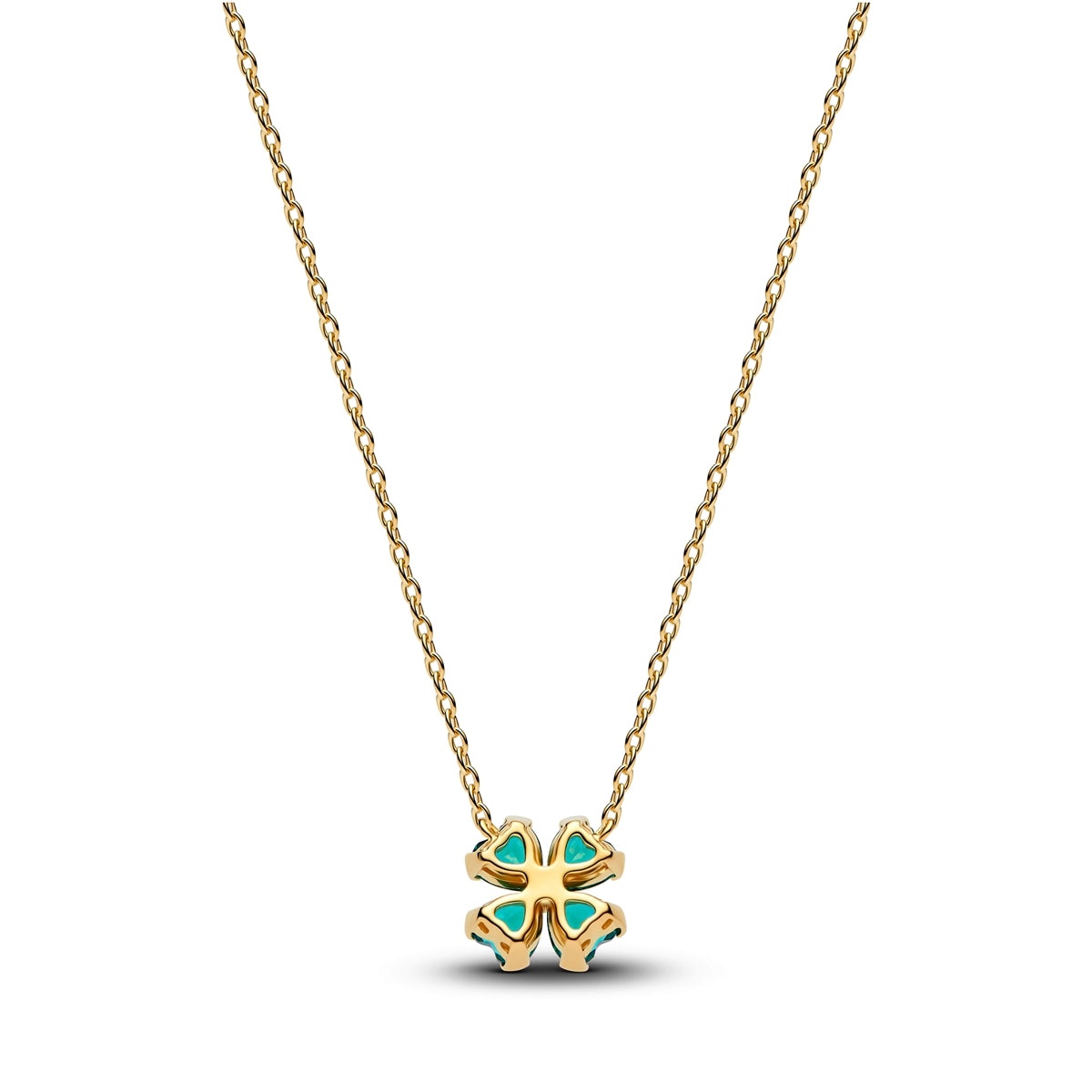 Pandora Green Lucky Clover Pendant Necklace