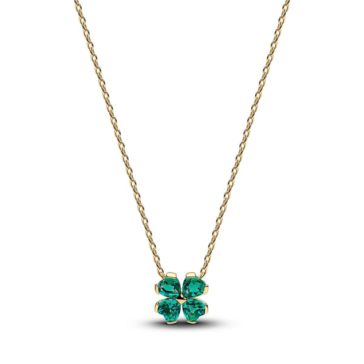 Pandora Green Lucky Clover Pendant Necklace