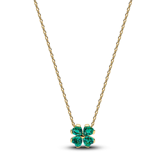 Pandora Green Lucky Clover Pendant Necklace