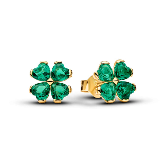 Pandora Green Lucky Clover Stud Earrings