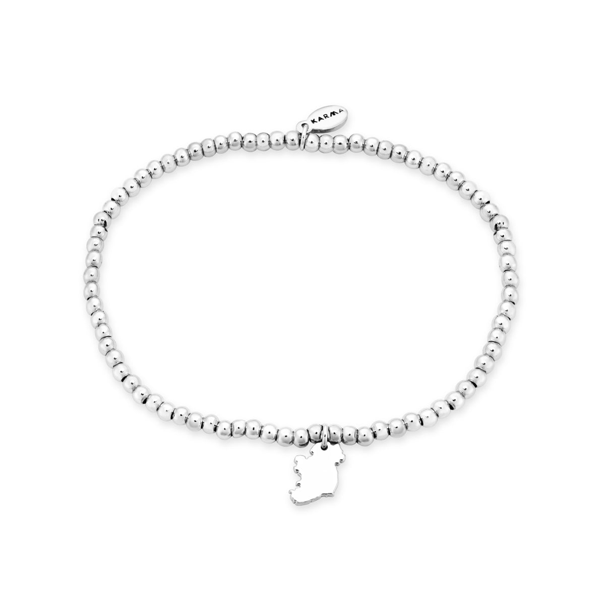 Karma Silver Ireland Map Stretch Bracelet