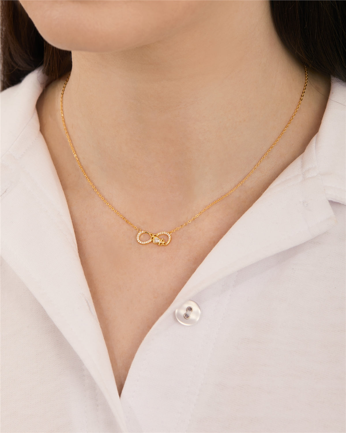 Argento Gold Celtic Infinity Heart Necklace