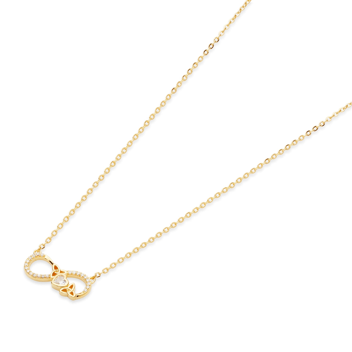 Argento Gold Celtic Infinity Heart Necklace