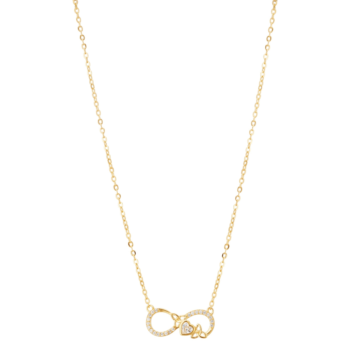 Argento Gold Celtic Infinity Heart Necklace