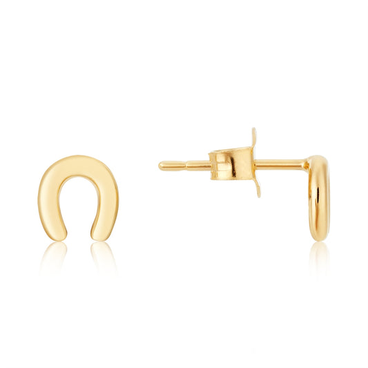 Argento Gold Mini Horseshoe Stud Earrings