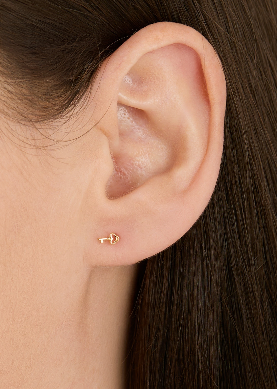 Argento Gold Mini Key Stud Earrings