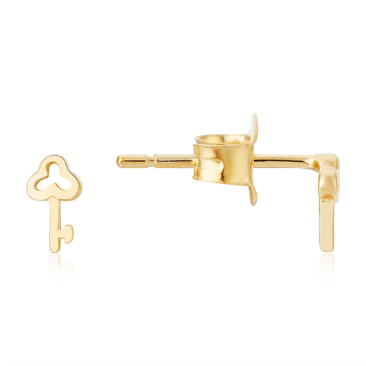 Argento Gold Mini Key Stud Earrings