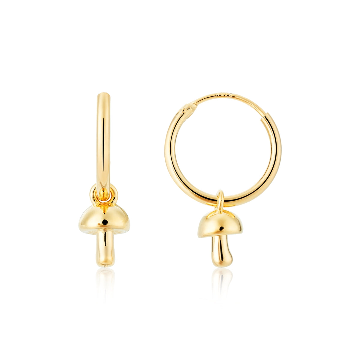 Argento Gold Mushroom Hoop Earrings