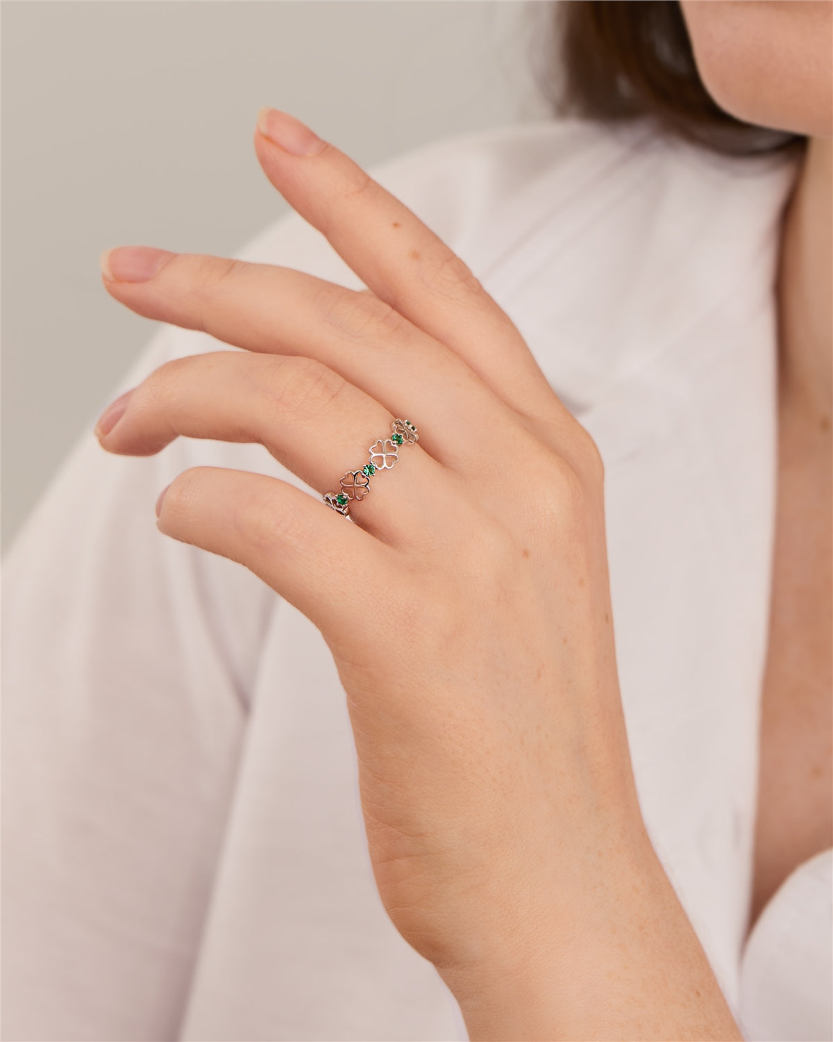 Argento Silver Celtic Clover Band Ring
