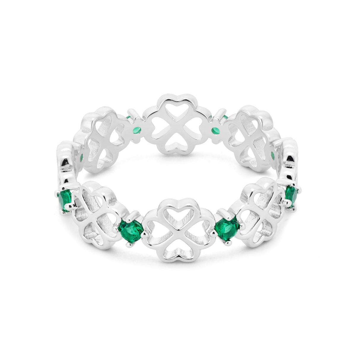 Argento Silver Celtic Clover Band Ring