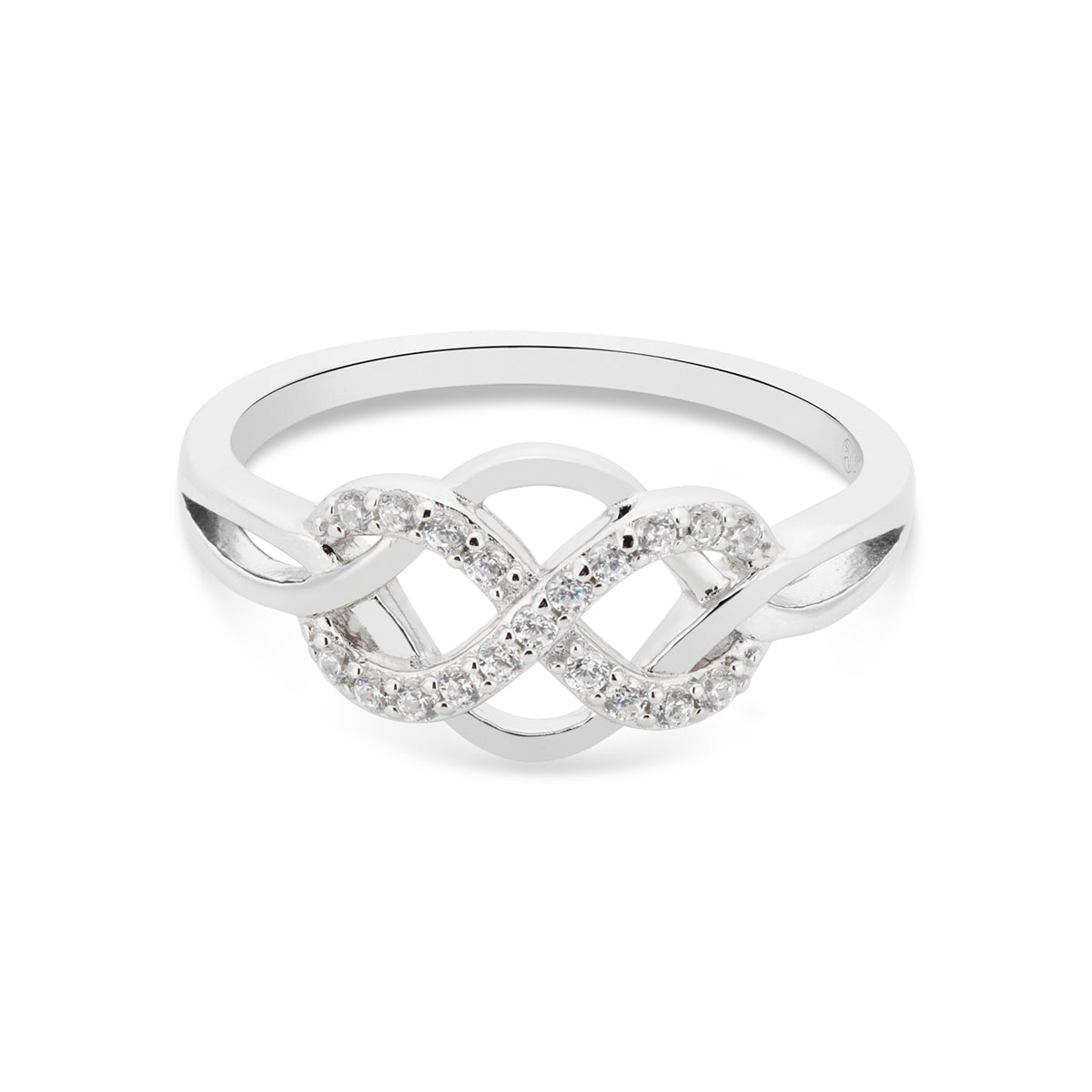 Argento Silver CZ Celtic Infinity Knot Ring