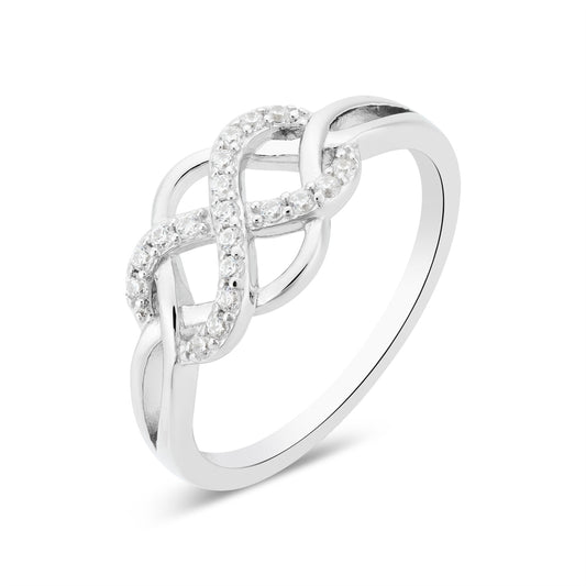 Argento Silver CZ Celtic Infinity Knot Ring