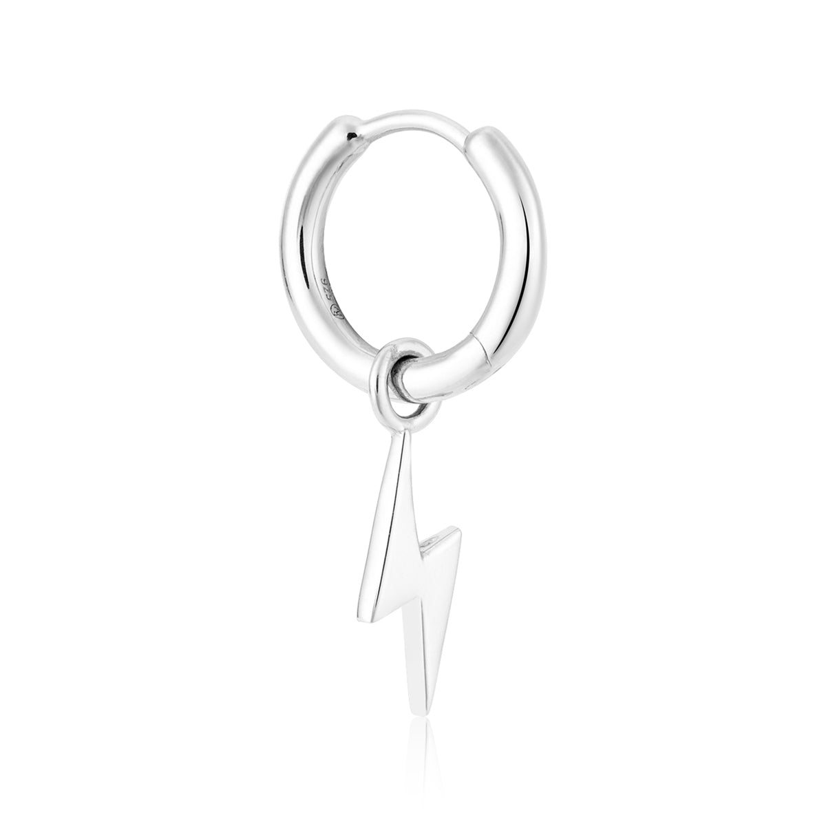 Argento Silver Lightning Bolt Hoop Earrings