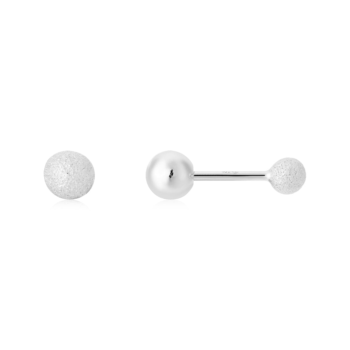 Argento Silver Textured Reversible Stud Earrings