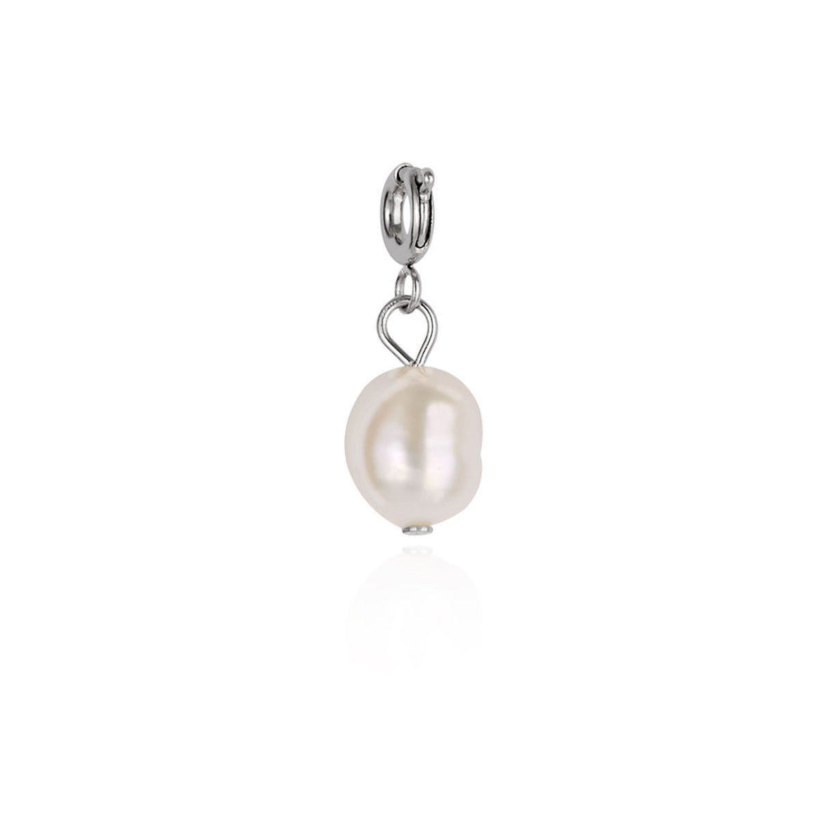 Over & Over Silver Stainless Steel Pearl Charm