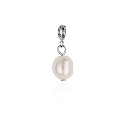 Over & Over Silver Stainless Steel Pearl Charm