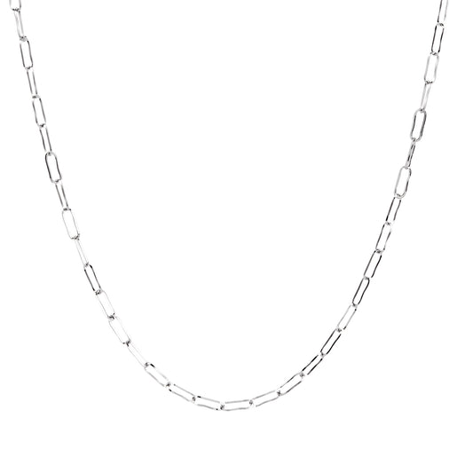 Over & Over Silver Stainless Steel Paperclip Charm Necklace
