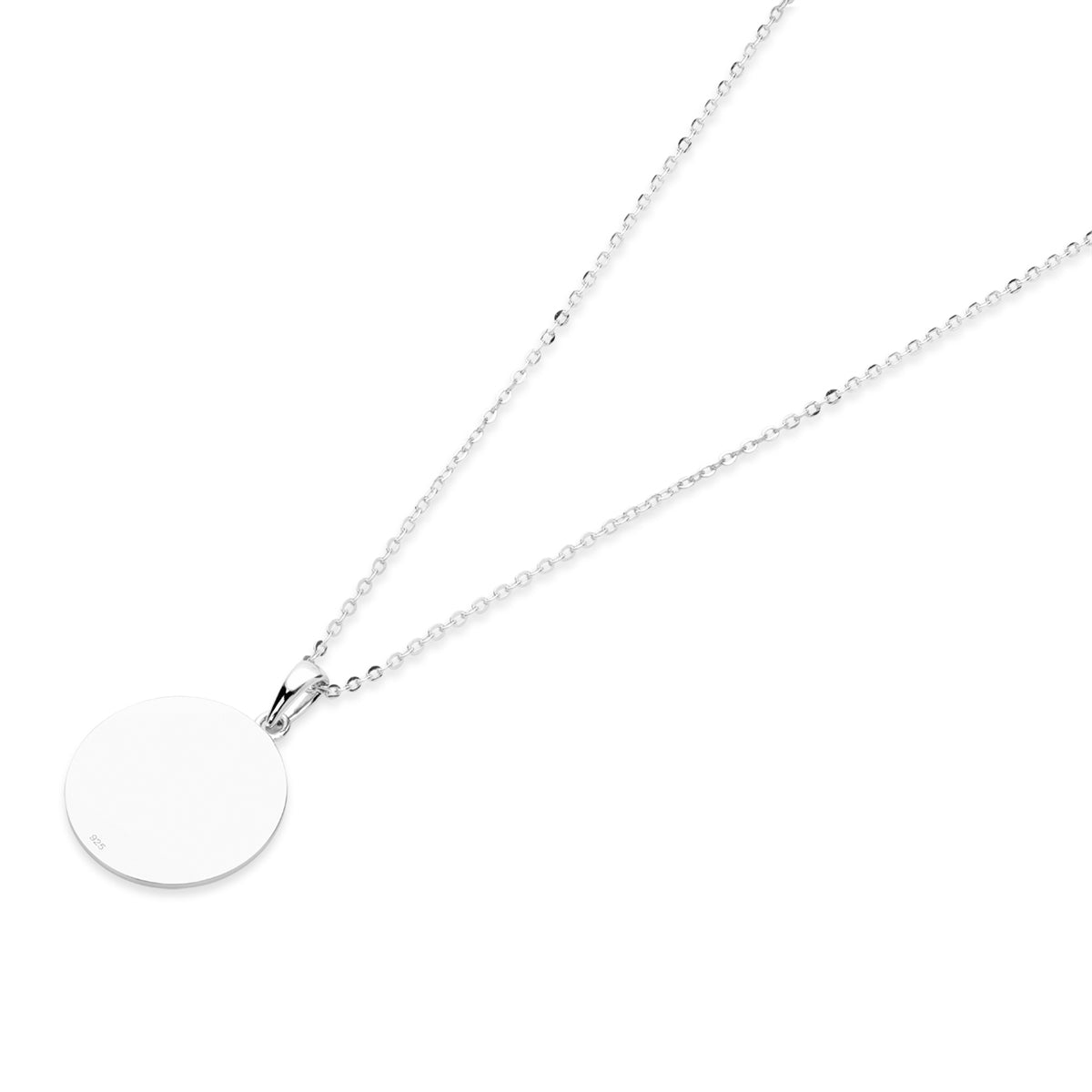 Argento Silver 1.8 Engraving Circle Necklace