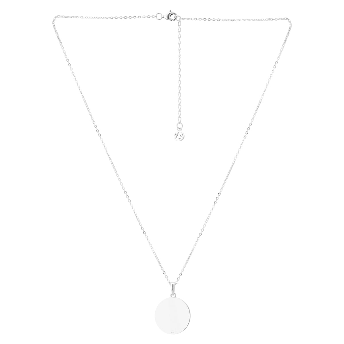 Argento Silver 1.8 Engraving Circle Necklace