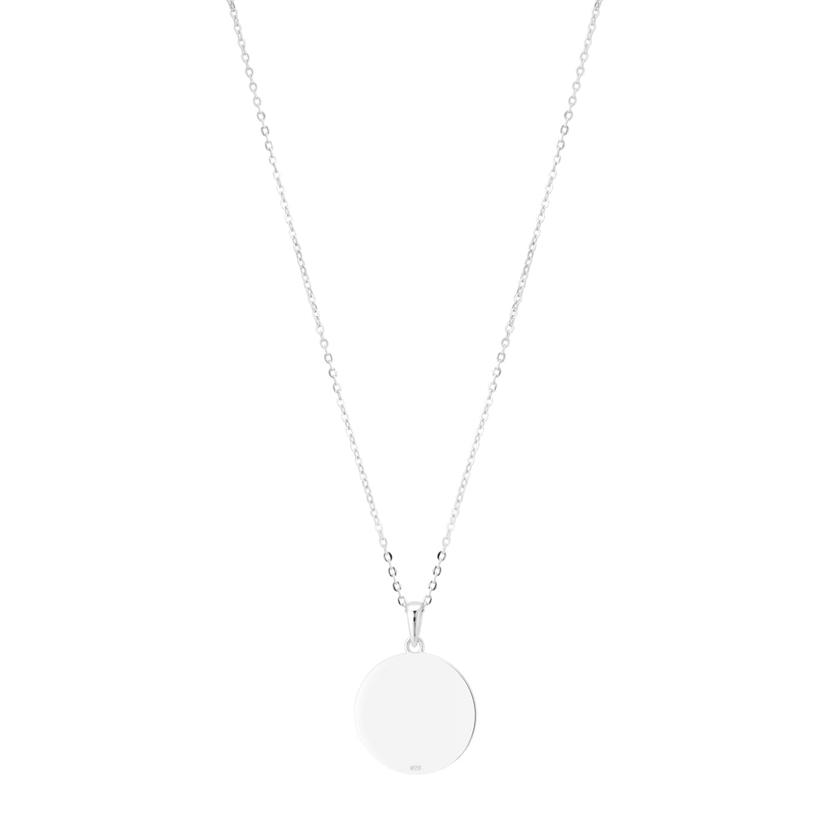 Argento Silver 1.8 Engraving Circle Necklace