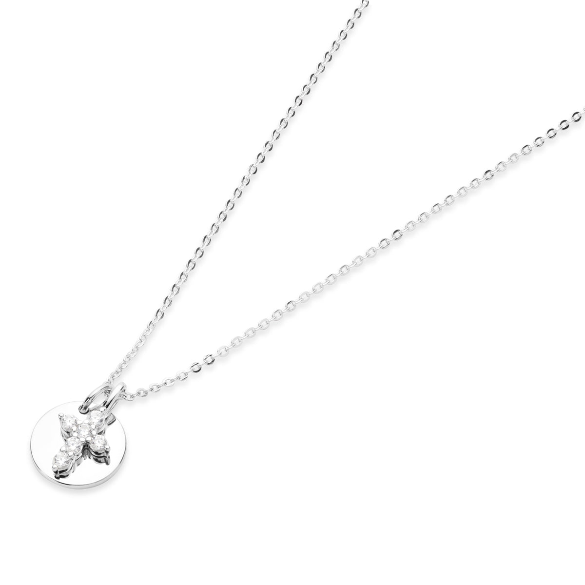 Argento Silver Kids Engravable Cross Necklace