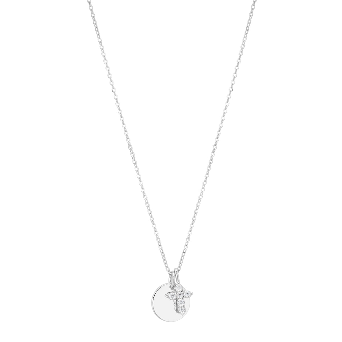 Argento Silver Kids Engravable Cross Necklace