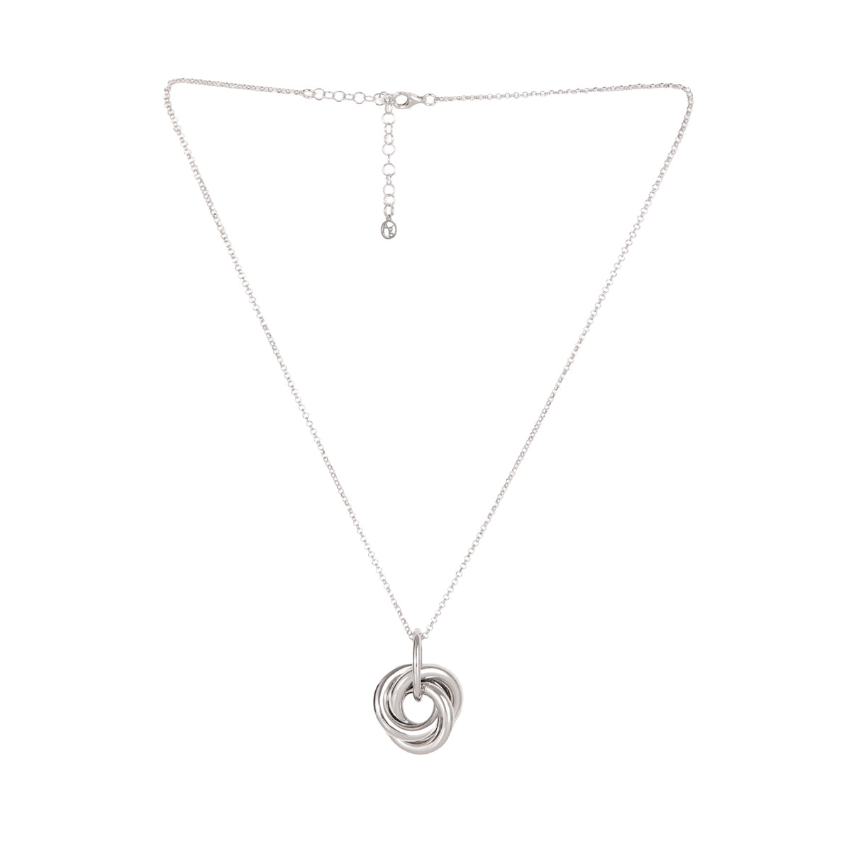 Argento Silver Statement Link Knot Necklace